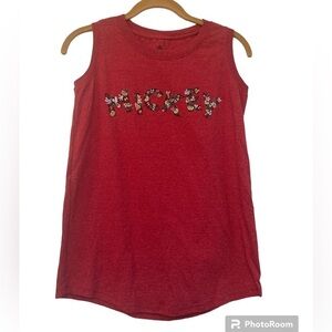 Disney Mickey Mouse‎ Tank Top Sleeveless Red Graphic Tee size XS